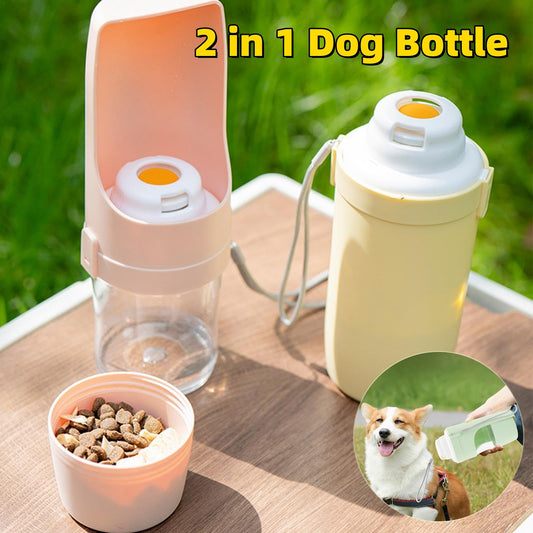 2-in-1 Portable Dog Water Bottle & Food Dispenser for Outdoor Travel - My Store